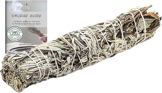 Soul Sticks 1 Pack 9 Inch Yerba Santa Smudge Stick with Starter Guide | Floral Home Sage | Cleansing House | Smudging and Negative Energy | Big Smudge Stick | House Blessing