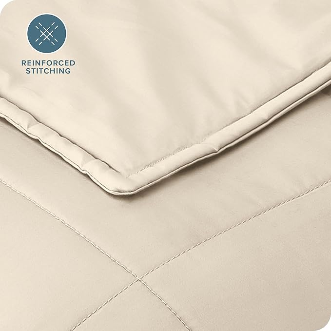 Bare Home Weighted Blanket King Size 30lb (80" x 87") for Adults - All-Natural 100% Cotton - Premium Heavy Blanket Nontoxic Glass Beads (Sand, 80"x87")