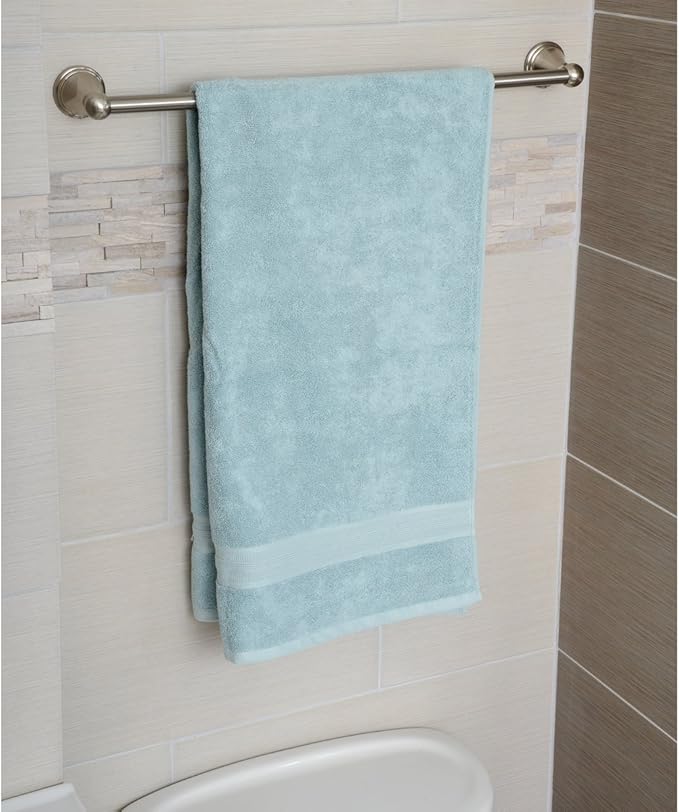 Amazon Basics Straight Modern Towel Bathroom Bar, 24 inch, Satin Nickel