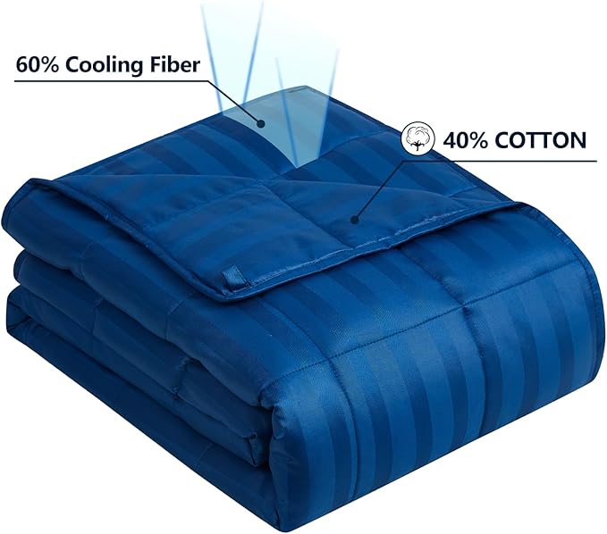 Weighted Blanket King Size (88"x104" 25lbs),Ultra Soft and Cozy Cooling Weighted Blanket King Size for Adult,Heavy Blanket with Machine Washable Soft Blanket, Navy Blue