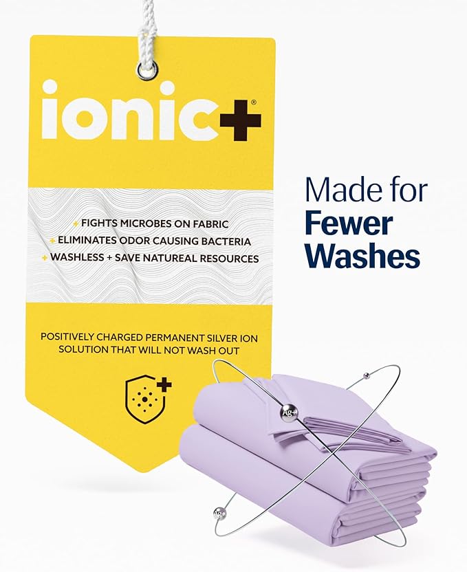 REST® Evercool®+ Starter Sheet Set, CaliKing, Lavender, Breathable Bed Sheet for Hot Sleeper and Night Sweats, with Pillowcases, Ionic+ Self-Cleaning Silver Yarn for Sensitive Skin, 3PCS No Flat Sheet