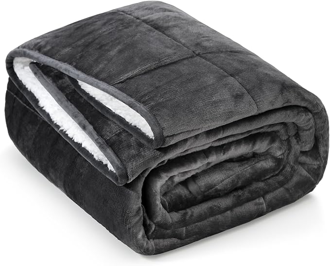 Weighted Blanket 25 lbs, 104x88 inches - Thick, Warm Heavy Blanket for Couple, Fluffy Sherpa Fleece for Bed, Soft, Fuzzy King Size