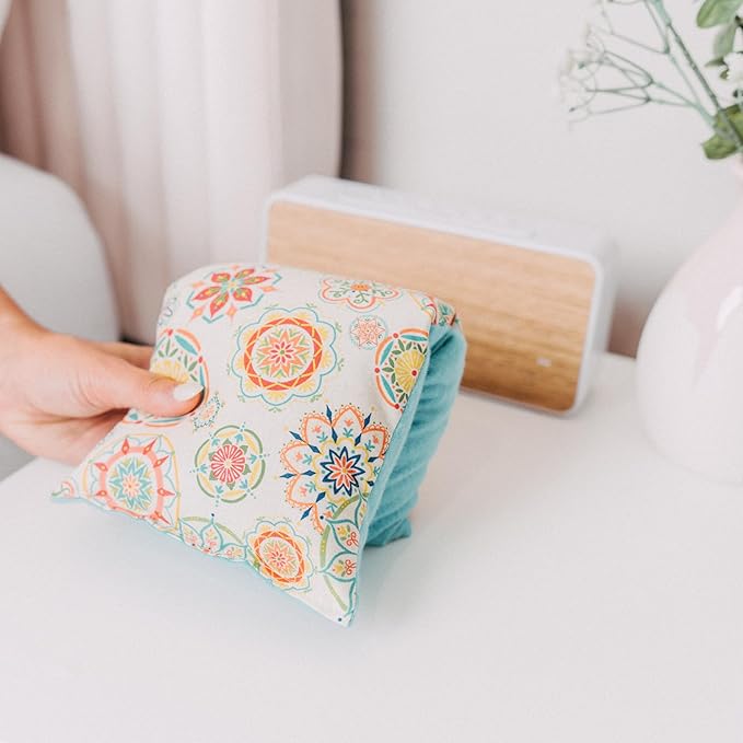 Large Microwave Heating Pad with Flax Seed, Scented or Unscented, Good for Back Pain or Cramps, Moist Heat Therapy or Ice Pack, Microwavable Bean Bag, 6" x 12" (Pink Floral, Lavender & Chamomile)