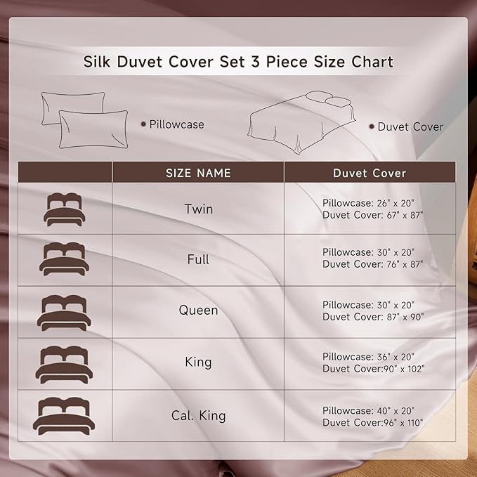 THXSILK 100% Pure Mulberry Silk Duvet Cover Set 3 Piece, 6A+ Grade Luxury Soft Bedding Silk Sheets for Hair and Skin, 1 Pcs Duvet/Quilt/Comforter Cover with 2 Zippered Pillowcases (Purple, Full)