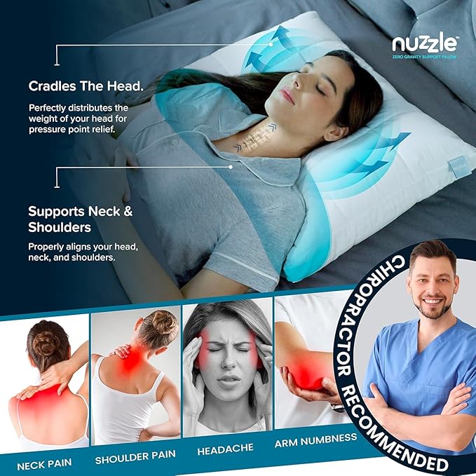 Nuzzle Cooling Adjustable Pillows for Side Sleepers, Luxury King Size Set of 2 Bed Pillows Hotel Collection - Best Adjust Height Soft Firm Pillows for Back, Stomach and Side Sleepers