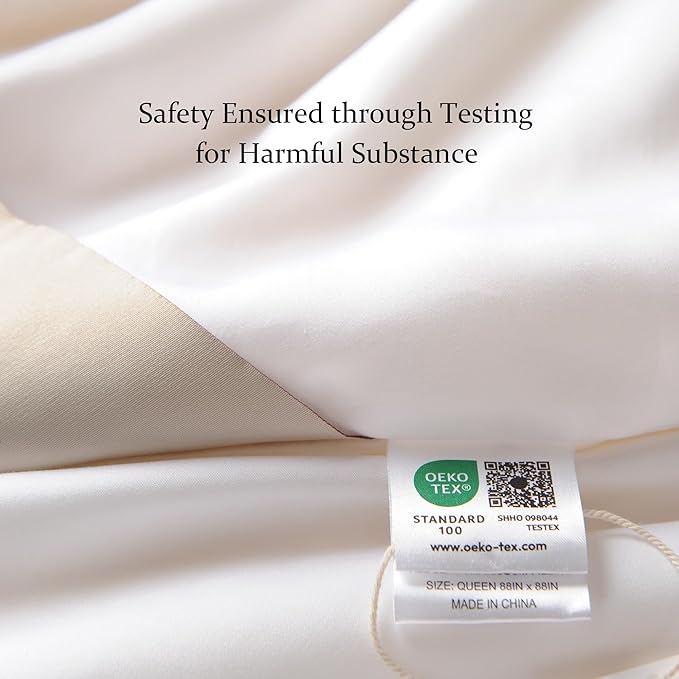 CUDDLE DREAMS Silk Filled Comforter for All Season, Detachable Tencel Duvet Cover for Easy Care, Naturally Breathable (White, King)