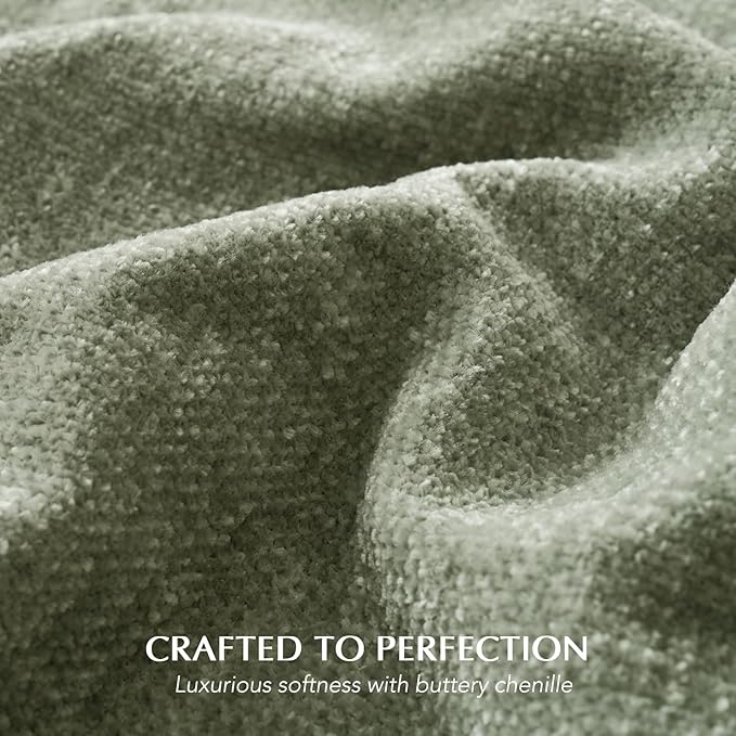 EVERGRACE Soft Chenille Throw Blanket for Couch, Cozy Plush Fuzzy Decorative Chenille Knit Throw Blanket with Tassels, Lightweight Blanket and Throws for Bed Sofa Gift Home Decor, Sage Green 50"x60"
