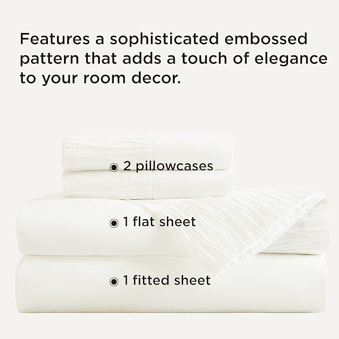 Bedsure Twin XL Sheet Sets Dorm Bedding - 3 Pieces Soft Extra Long Twin Sheets, Hotel Luxury, Easy Care Microfiber for Women, Men, Ivory