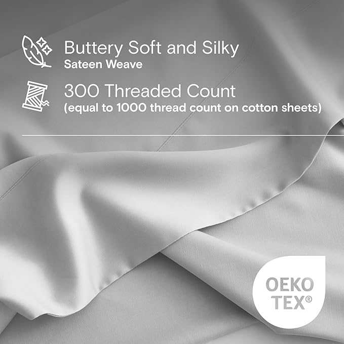 DOZ Duvet Cover Set, 100% Viscose derived from Bamboo, Organically Grown, Buttery Soft, Cooling Duvet Covers, High GSM, 1 Duvet Cover and 1 Pillowcase, 70"x90" (Dove, Twin/Twin XL)