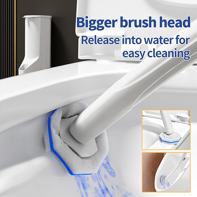 100pc Bulk Toilet Wand Refills - Disposable Toilet Brush Replacement Heads, Pack for Household Cleaning Bathroom cleaners Compatible Heads,washroom mats Brush Cleaning System,Clean Refill Pads.