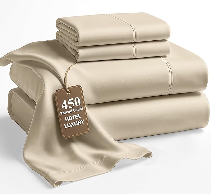 LANE LINEN Queen Size Bedding Set – 100% Cotton Queen Size Bed Set with 450 Thread Count, Soft & Cooling Fabric, Value Bedding for Daily Use, Hotel Sateen Finish, 15" Deep Pocket – Linen