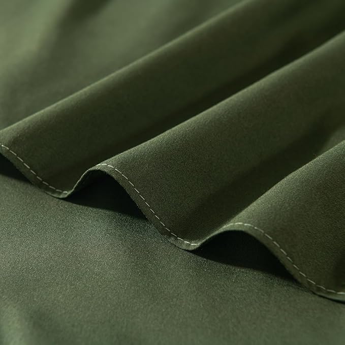 TSUTOMI Green Bed Skirt King Size Ruffled Bed Skirt with Split Corners, King Bed Skirt 12 Inch Drop, King Size Bed Skirt Green for Ruffled Bed Skirt with Split Corners, Bed Skirt King Size