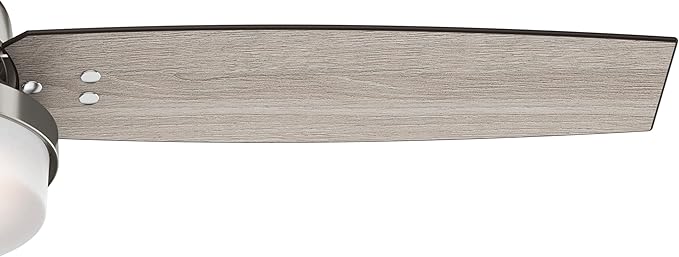 Hunter 52 inch Indoor Ceiling Fan with LED Light and Remote Control - Standard Mount Ceiling Fan, 3 Blades, For Bedroom, Living Room, or Kitchen - Sentinel 59157, Brushed Nickel