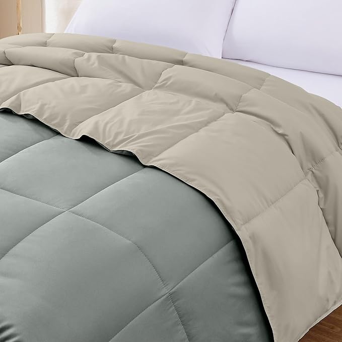 Modern Threads Down Alternative Reversible Comforter Sage Green/Cream California King