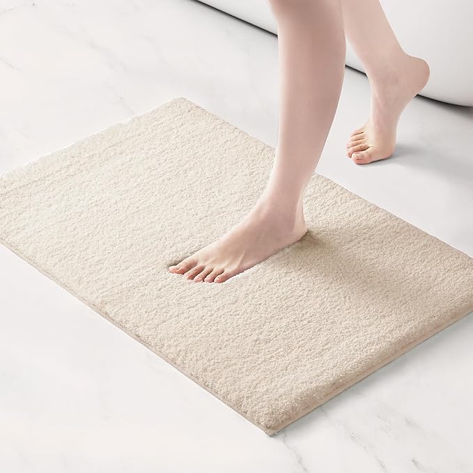 Madison Park Signature Non Slip, Luxrurious Plush Mat, Absorbent, Quick Dry, Spa Design Bath Room Décor Marshmallow Bathroom Rug, 1'8"x2'6", Natural
