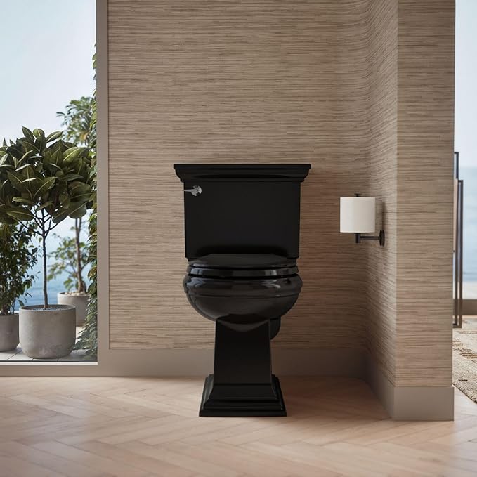 KOHLER 4639-RL-7 Cachet ReadyLatch Round Toilet Seat Soft Close, Black