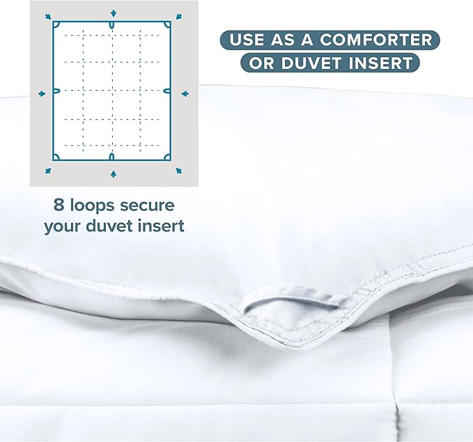Bare Home Duvet Insert Comforter - King/California King - Goose Down Alternative - Ultra-Soft - Premium 1800 Series - All Season Warmth - Bedding Comforter (King/Cal King, White)