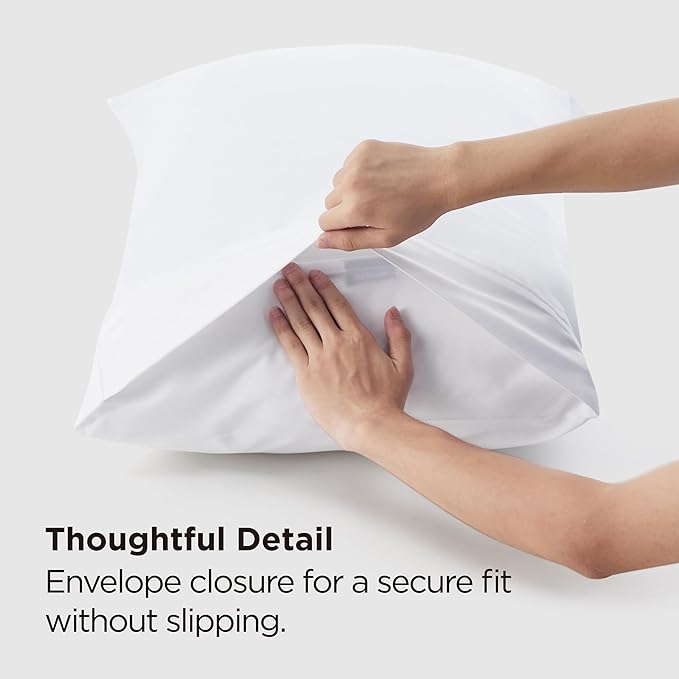 Bedsure Queen Pillow Cases Set of 2 - White Brushed Microfiber Pillowcase 2 Pack, Super Soft Pillowcase, Pillow Case Covers with Envelope Closure, Wrinkle, Fade and Stain Resistant, 20x30 Inches