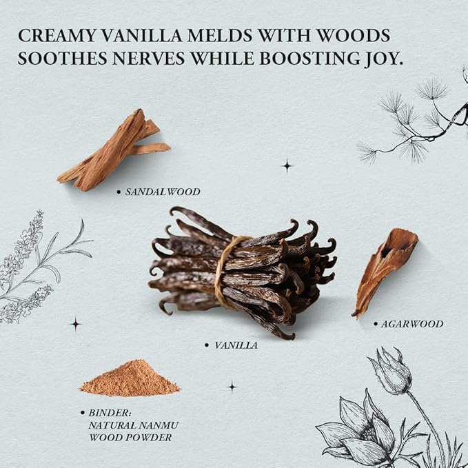Comfort & Relax - Innergy Vanilla Incense Sticks, Natural Gourmet Scent for a Comforting Home