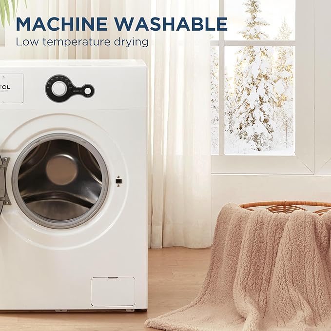 Westinghouse Electric Blanket Throw Size, Soft Plush Sherpa Heated Blanket with 6 Heating Levels & 2-10 Hours Auto-Off, Machine Washable, 50x60 inches, Camel