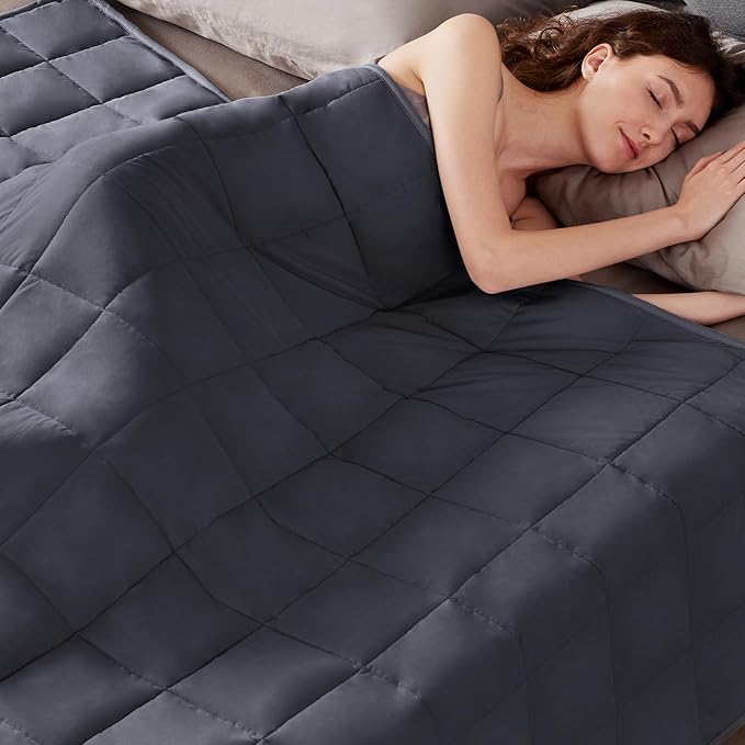 Weighted Blanket Queen Size (60"x80" 20lbs),Ultra Soft and Cozy Cooling Weighted Blanket Queen Size for Adult,Heavy Blanket with Machine Washable Soft Blanket, Dark Grey