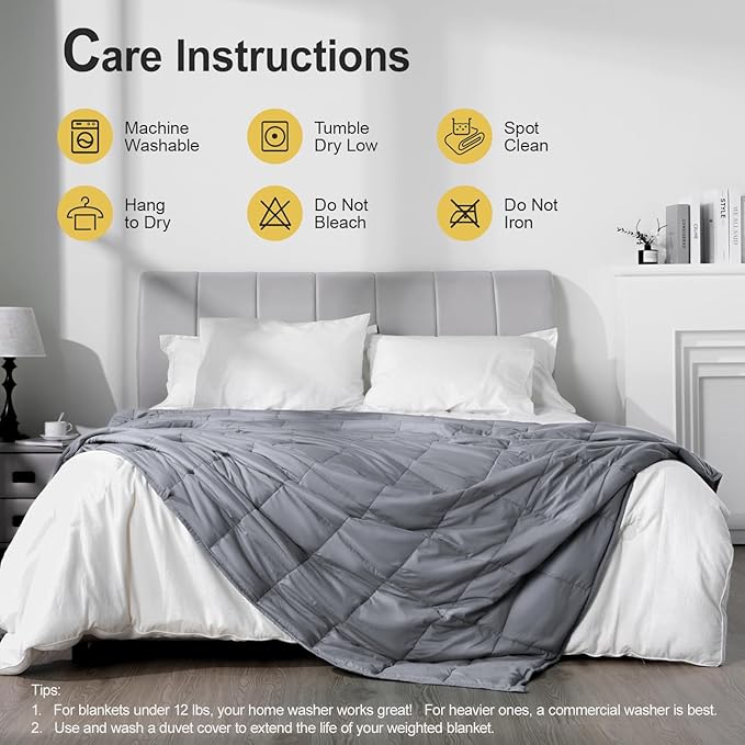Lofus Weighted Blanket for Adults 17 lbs 60"x 80" Queen Size, Breathable All-Season Weighted Heavy Blankets, Soft Microfiber with Premium Glass Beads for Sleeping, Grey