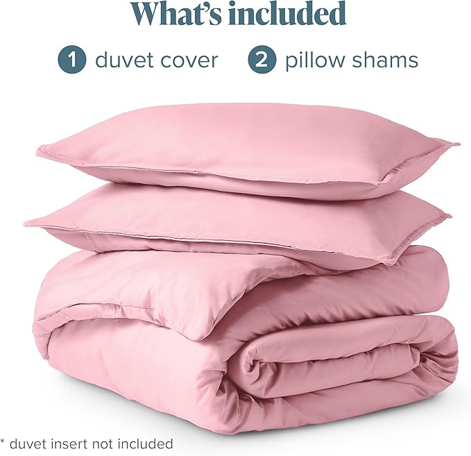Bare Home Bedding Duvet Cover California King Size - Premium 1800 Super Soft Collection - Lightweight, Cooling - Soft Breathable Bedding Duvet Cover (Cal King, Light Pink)