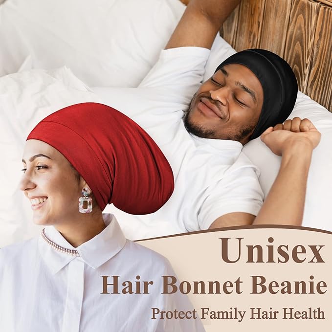 OLESILK Silk-Bonnet for Curly Hair, Silk Hair Bonnet for Sleeping, Unisex, Medium, Black