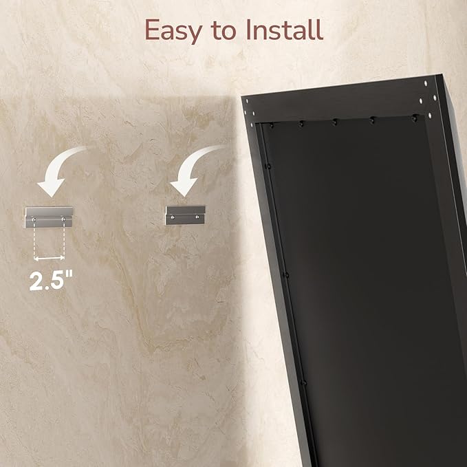 USHOWER Black Bathroom Mirrors for Over Sink, 30x40 Inch Beveled Rectangular Bathroom Vanity Mirror, Brushed Thick Aluminum Framed, Anti-Rust, 4mm Copper-Free Silver Wall Mirror