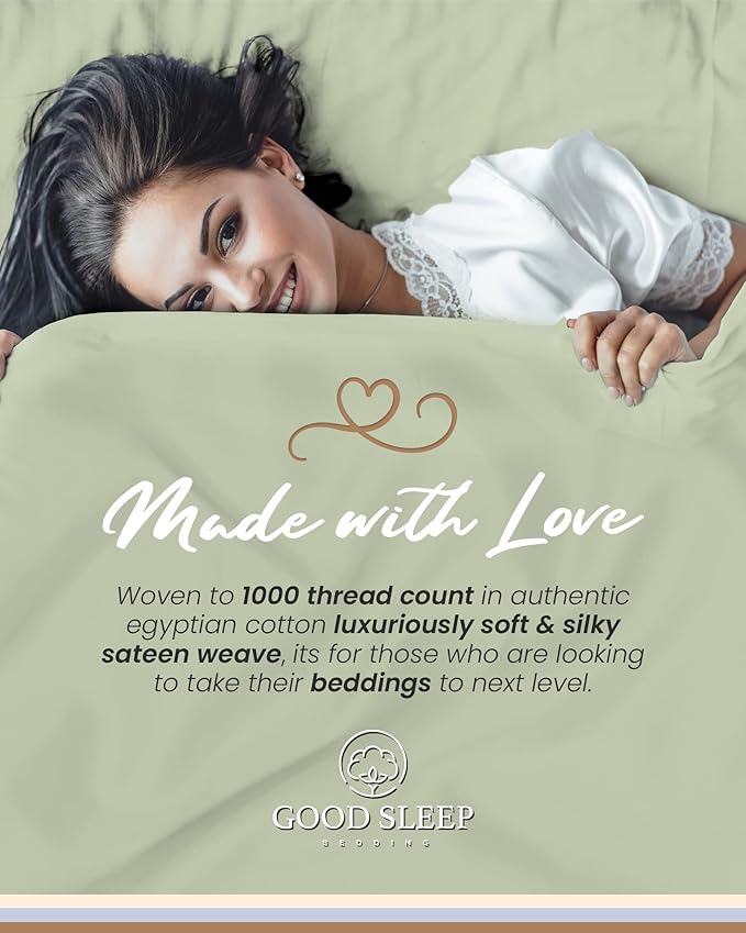 4 Pc Sage Twin Sheet Set for Twin Mattress, Egyptian Cotton Twin Bed Sheets for Twin Size Bed, Soft Breathable 16 Inch Deep Pocket Twin Bed Set - 1 Fitted Sheet, 1 Flat Sheet & 2 Pillow Case
