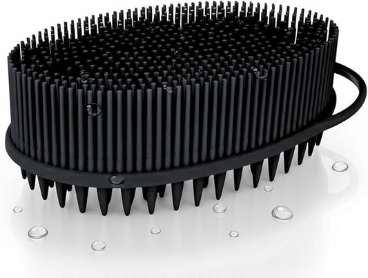 Scalp Massager Shampoo Brush Silicone - Hair Scrubber Shower Tool - Avilana Scalp Exfoliator Head Massage Brush - Gentle Daily Cleansing All Hair Types - Gift Women Men