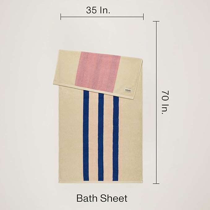 Towels - Ultra Soft, Thick and Plush, Reversible - 2 PC Luxury Bath Sheets (35"x 70"), 550 GSM,100% Combed Cotton, Made in Portugal, Perfect for Home and Bathroom, Calamine Sky-Janus