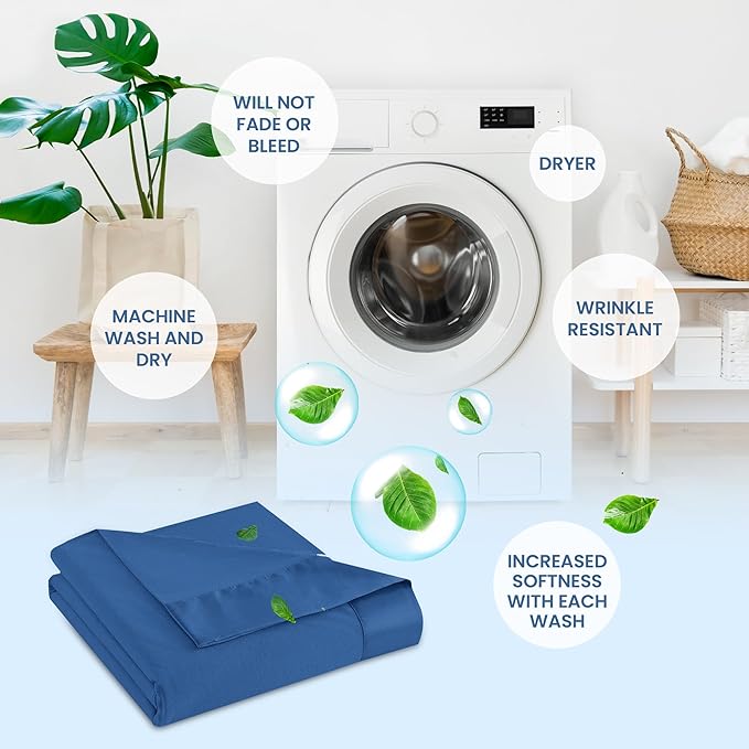 Thermee Micro Flannel King-Size All Seasons Lightweight Sheet Blanket, Machine Wash & Dry, No Pilling, 108Lx90W, Country Blue