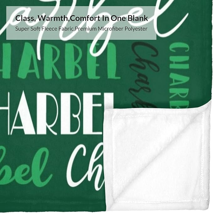 Name Blanket Personalized Blanket for Adult Kids Flannel Customize Throw Blanket Custom (Color 19, 60 x 80 Inches)