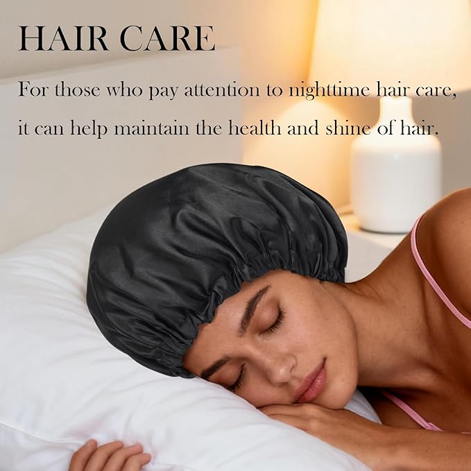 Satin Bonnet Double Layer Silk Bonnet for Sleeping Women Hair Care for Natural Curly