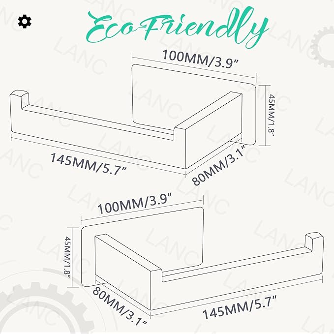 LANC Chrome Toilet Paper Roll Holder, Self-Adhesive Tissue Holder Wall Mounted for Bathroom Office Stick On Toilet Paper Holder with Stainless Steel Silver Left and Right 2 Pack, A8307CP-LRP2