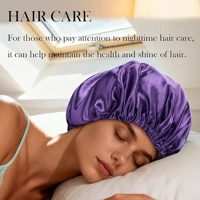 Satin Bonnet Double Layer Silk Bonnet for Sleeping Women Hair Care for Natural Curly