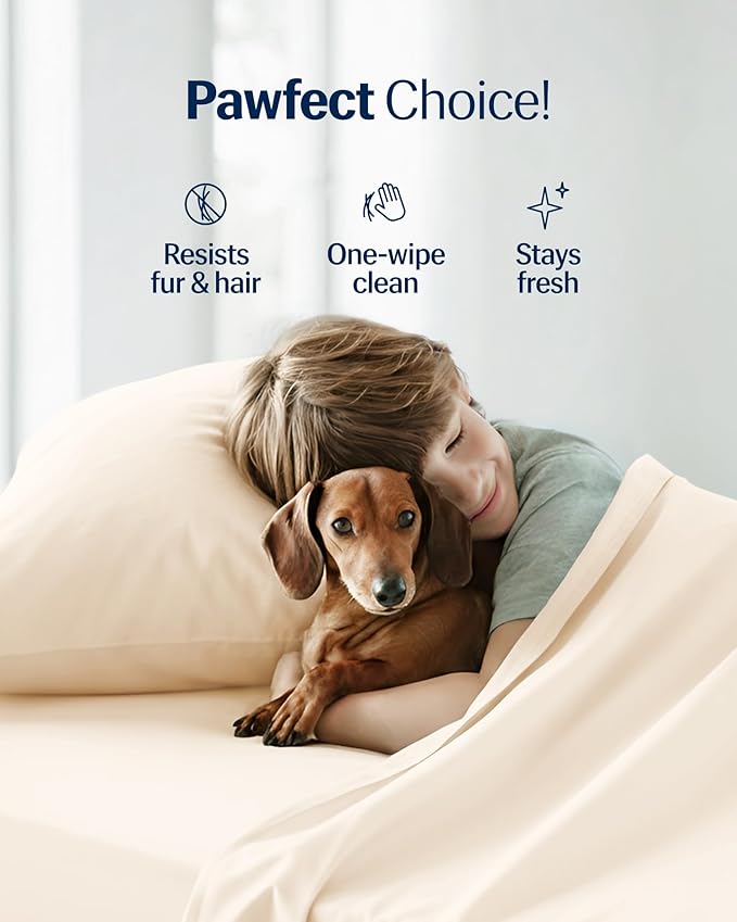 REST® Evercool®+ Starter Sheet Set, King, Ivory, Breathable Bed Sheets for Hot Sleeper and Night Sweats, with Pillowcases, with Ionic+ Self-Cleaning Silver Yarn for Sensitive Skin, 3PCS No Flat Sheet