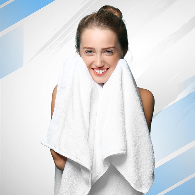 Infinitee Xclusives Luxury 100% Cotton Towel Set – 8 Piece Bathroom Towel Set (2 Bath Towels, 2 Hand Towels, 4 Washcloths) – Soft & Absorbent Towels for Bathroom (Charming Grey)