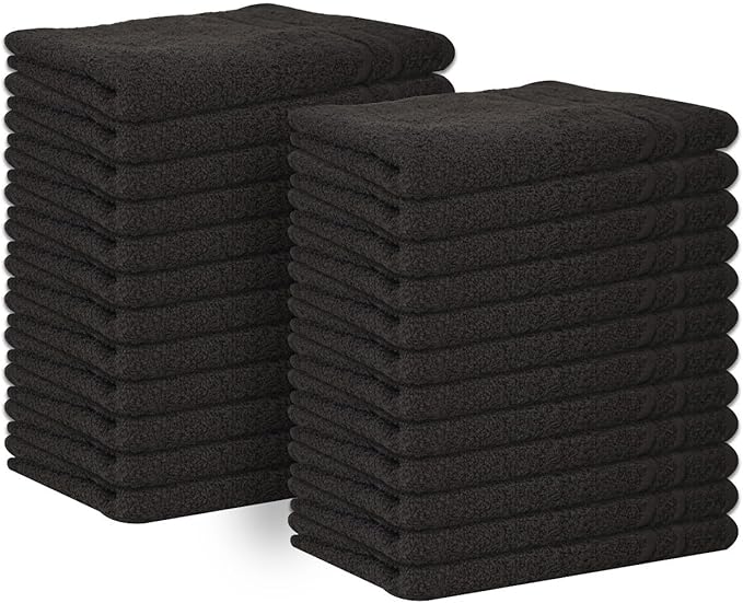 Premium 100% Cotton Hand Towels – Pack of 24, 16x27 Inch – Quick-Dry, Highly Absorbent Salon Towels for Hair Care, Gym, Spa & Bathroom – Charcoal Grey