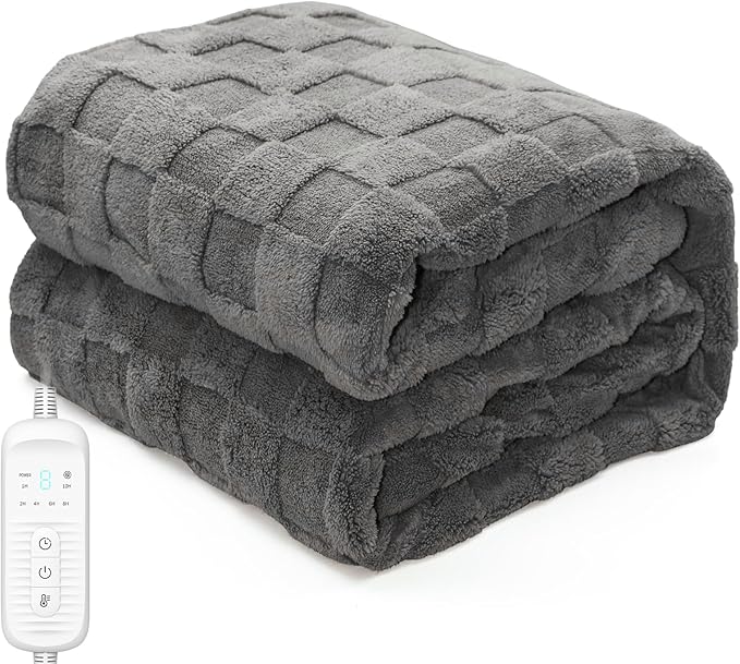 Electric Heated Blanket Full - 72" x 84" Heating Blanket Throw House Warming Gifts New Home, Ultra Soft Warm Flannel Sherpa Fast Heat,8 Heat Level 10 Hours Auto-Off ETL Certified