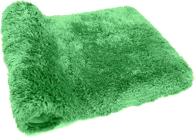FIFU Bathroom Runner Rug 24" W x 60" L, Bath Mats for Bathroom, Bedroom & Kitchen, Non-Slip Rubber Latex Backing, Comfort & Soft Shower Bathmat & Carpet for Sink, Home & Hallways, Green