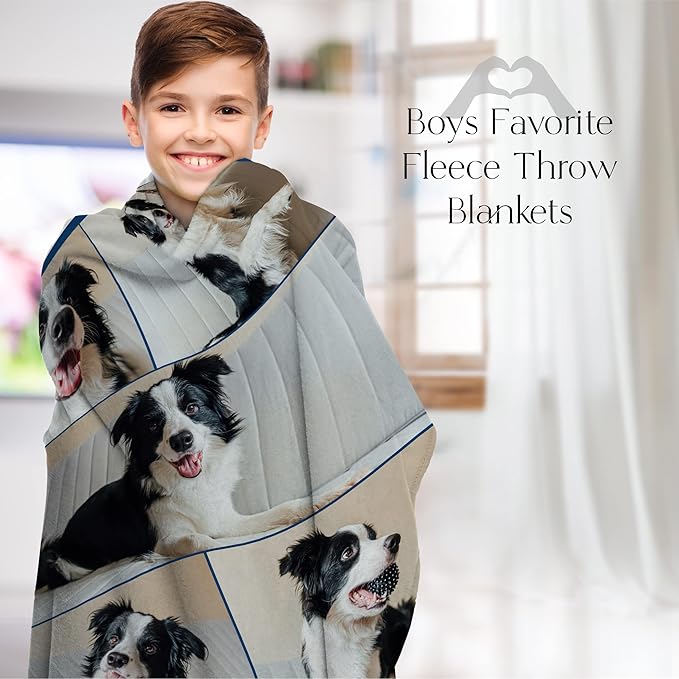 Ships Next Day, Custom Blanket with Picture - Printed in USA, Personalized Photo Blanket (Sherpa – 50x60)