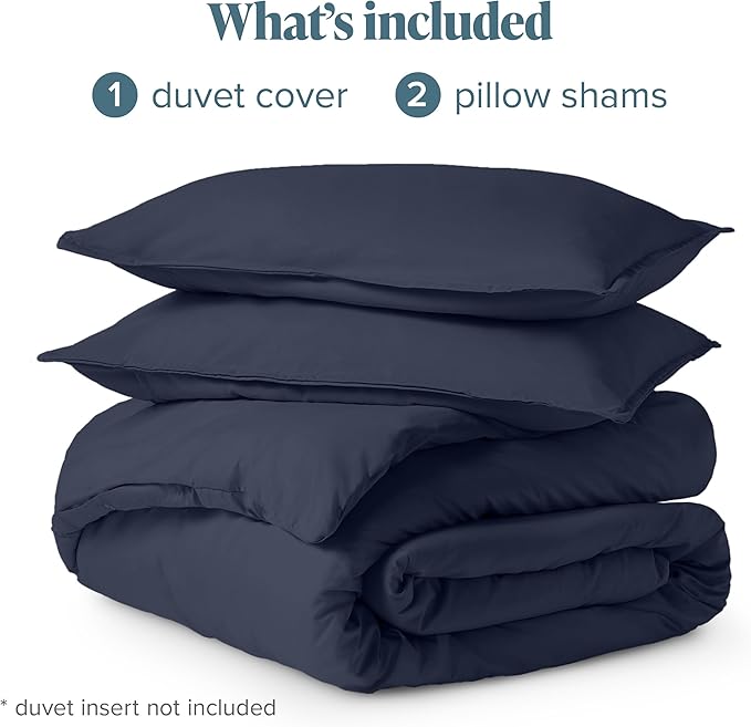Bare Home Bedding Duvet Cover California King Size - Premium 1800 Super Soft Collection - Lightweight, Cooling - Soft Breathable Bedding Duvet Cover (Cal King, Midnight Blue)