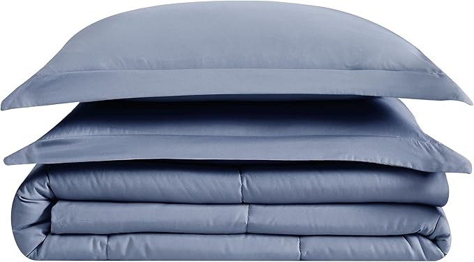London Fog Garment Washed Solid Comforter Set Blue Microfiber 2-Piece Twin XL Comforter Set, Solid Themed, Adult and Teen, Oeko-TEX Certified