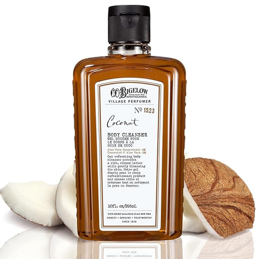 C.O. Bigelow Coconut Body Wash, Village Perfumer Moisturizing Body Wash with Aloe Vera, 10 Fl Oz