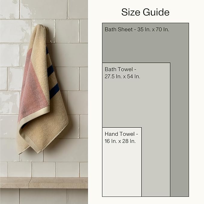 Towels - Ultra Soft, Thick and Plush, Reversible - 2 PC Luxury Hand Towels (16"x 28"), 550 GSM,100% Combed Cotton, Made in Portugal, Perfect for Home and Bathroom, Calamine Sky-Janus