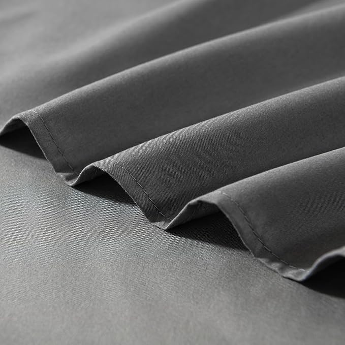 Grey Bed Skirt King Size Ruffled Bed Skirt with Split Corners, King Bed Skirt 12 Inch Drop, King Size Bed Skirt Grey for Ruffled Bed Skirt with Split Corners, Bed Skirt King Size