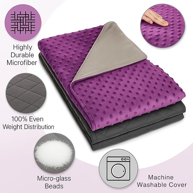 hazli 10 LBs 48" x 72" Super Soft Weighted Blanket for Kids with Removable Cover - Children Heavy Blanket for Girls and Boys - Kids Weighted Blanket