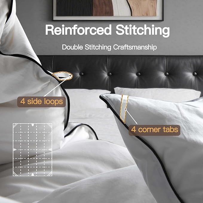 Goose Down Fiber Comforter California King Size, 100% Cotton Luxurious Hotel Duvet Insert for All Season, Fluffy and Cozy with 8 Corner Tabs Medium Warmth 104 x 96 Inch White